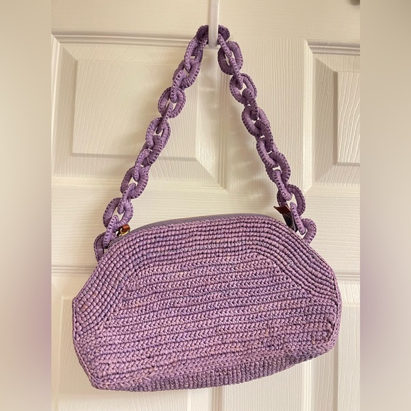 Sezane Isabelle Raffia Bag. Lilac. Excellent condition. Comes with bag. - Picture 5 of 8